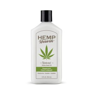 Hemp Heaven Peppermint Foot Cream Infused with Hemp Seed Oil - Hydrating Care for Dry Cracked Feet - 12 oz